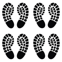 Footprint and Shoe Print Vector Silhouettes