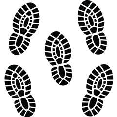 Footprint and Shoe Print Vector Silhouettes