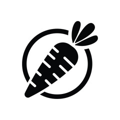 Solid Carrot Icon in Circle