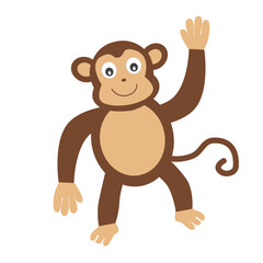A Cartoon Monkey Waving