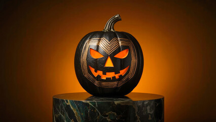 Art Deco halloween jack o lantern