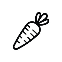 Minimalist black outline icon of a single carrot