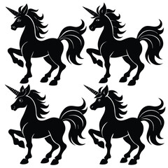 Mythical Unicorn & Alicorn Silhouettes