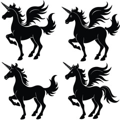 Mythical Unicorn & Alicorn Silhouettes