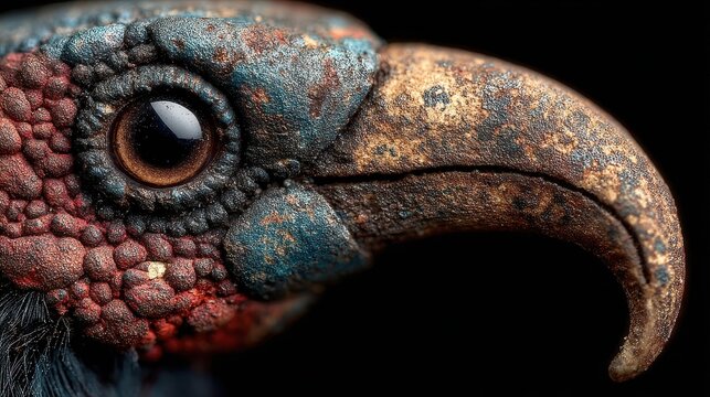 Matte brown phorusrhacid beak fossil, ancient predator specimen for educational display, evolution study.