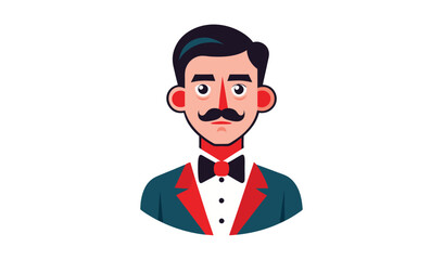 Obraz premium Stylized portrait of a gentleman in a tuxedo with a mustache