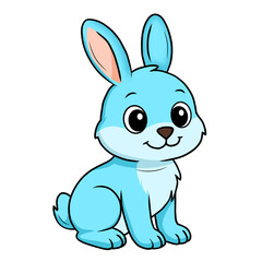 Cute Cartoon Bunny Smiling – Adorable Rabbit Character Illustration