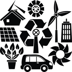 Eco-Friendly Solutions & Sustainable Living Icons