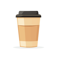Minimalistic 2D flat icon featuring a coffee cup, clean vector design, simple illustration style, isolated on a white background, modern element in vector and EPS format. simple design set