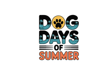 Dog Days of Summer T-Shirt Design – Cute Retro Vintage Dog Graphic, Summer Beach Vibes, Fun Pet Lover Apparel, Hot Weather Casual Tee Illustration