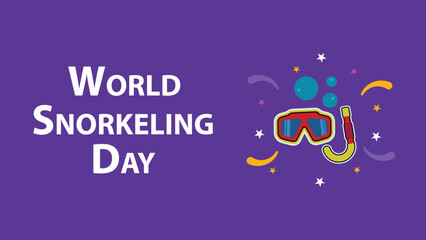 World Snorkeling Day web vector banner design illustration