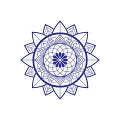 Fototapeta premium Minimalist mandala with central circular motif and color accents