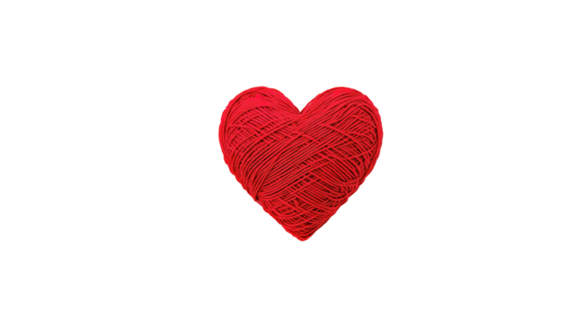 Yarn Heart on transparent background png