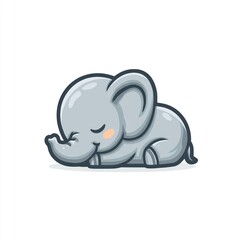 Fototapeta premium Cute sleeping baby elephant