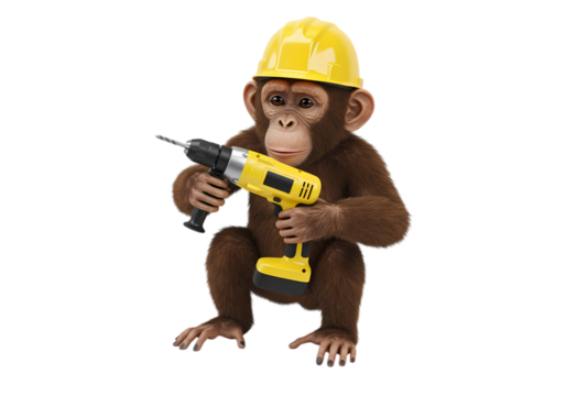 Chimpanzee Construction Worker A Tiny Builder with Big Tools