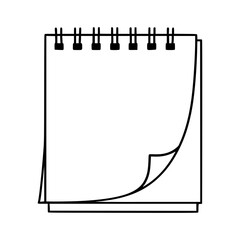 Spiral Notebook Line Art &ndash; Blank Page Illustration for School or Office Use