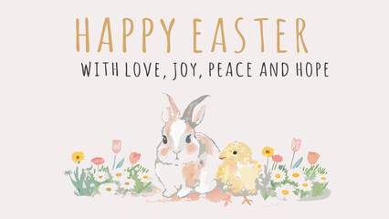 easter card with bunny
