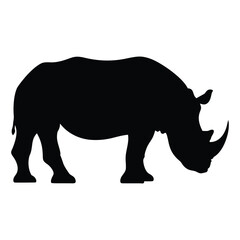 Bold rhino silhouette logo design for conservation, wildlife, or security branding projects