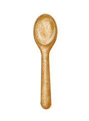Handpainted Wooden Spoon – PNG on Transparent Background