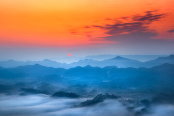 Tianxing Temple Sea of Clouds Sunrise