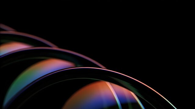 Chromatic Lens Array – Optical Surface Refraction, Abstract Glass Geometry, Diagonal Prism Composition, Gradient Reflection Design