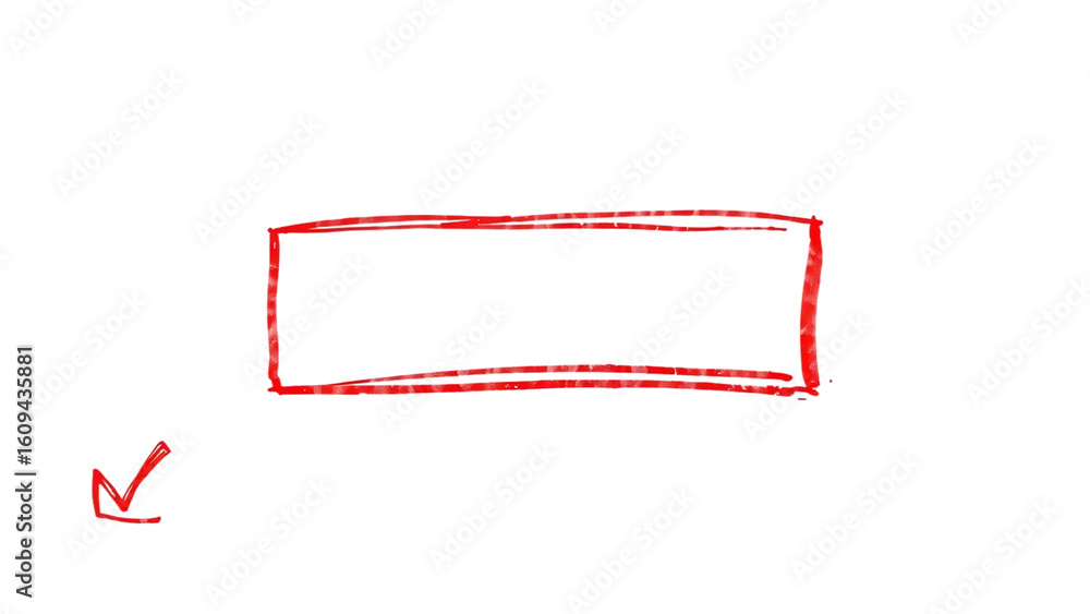 Poster red square hand drawn marker shapes elements set drawing square border symbol vector doodle checklis