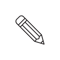 Simple black outline drawing of a pencil with eraser