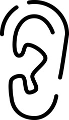 Minimalistic Modern Rounded Outline Ear Icon