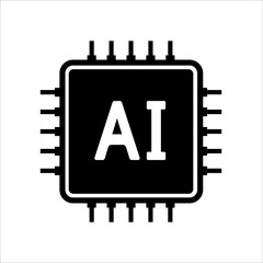 Simple clean Ai chip icon design