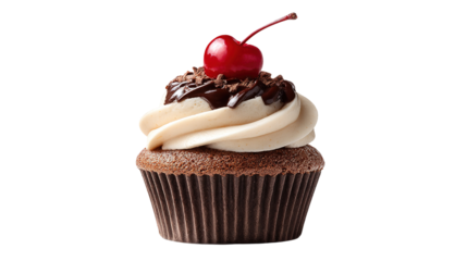 mafin cake with cream and strawberry