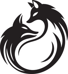black and white wolf head icon