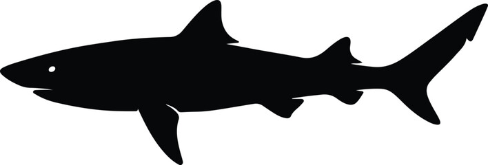 Fototapeta premium Silhouette shark animal ocean predator marine life vector illustrator