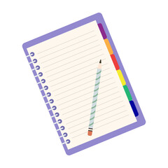 Colorful paper notes collection. Flat Illustration Office Supplies