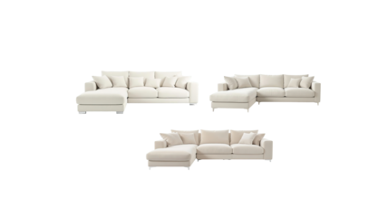 White Sofa on transparent background png