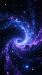 Obraz premium Spiral Galaxy in Deep Space with Vibrant Purple and Blue Hues