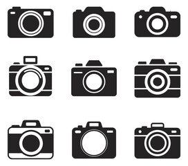 Camera Vector Icons – Photography Equipment Set
