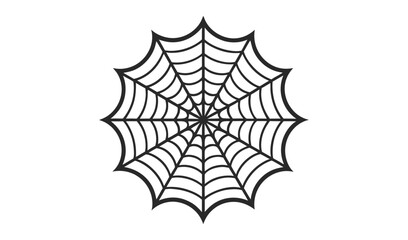 Classic black spider web design on white background