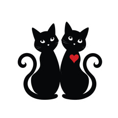 black cat with heart