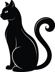 black cat vector illustration