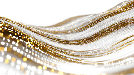 Abstract digital data flow, binary code strings with golden elements, technology concept