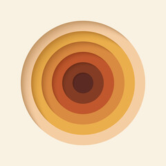 Layered abstract background in paper cut style with warm autumn colors. 3D effect with dark to light gradient. Perfect for seasonal design and fall promotions.