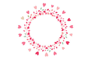 circle wreath heart confetti full round frame art