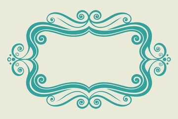 Vintage Style Swirl Curl Frame Hand Drawn Art  