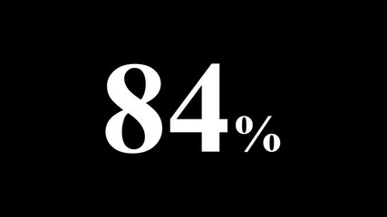 abstract 84 percent animation on black background.