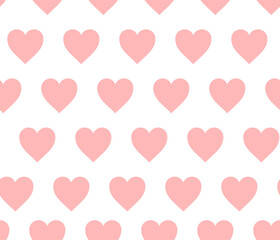 pink hearts seamless pattern white background
