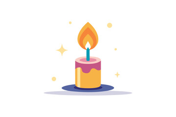 birthday candle icon with gentle flame glow
