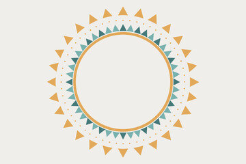 Circular frame with triangle pattern vector layout