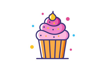 Cute Cupcake Icon Frosting Swirl Sweet Dessert Art  