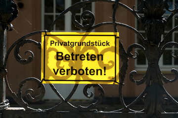 decorative sign: Private property. No trespassing