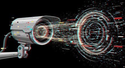 Security camera monitoring with digital data stream visualization
